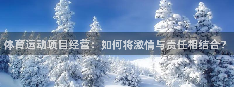 三亿体育登录：体育运动项目经营：如何将激情与责任相结合？