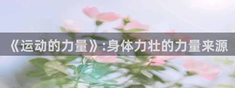三亿体育网：《运动的力量》:身体力壮的力量来源